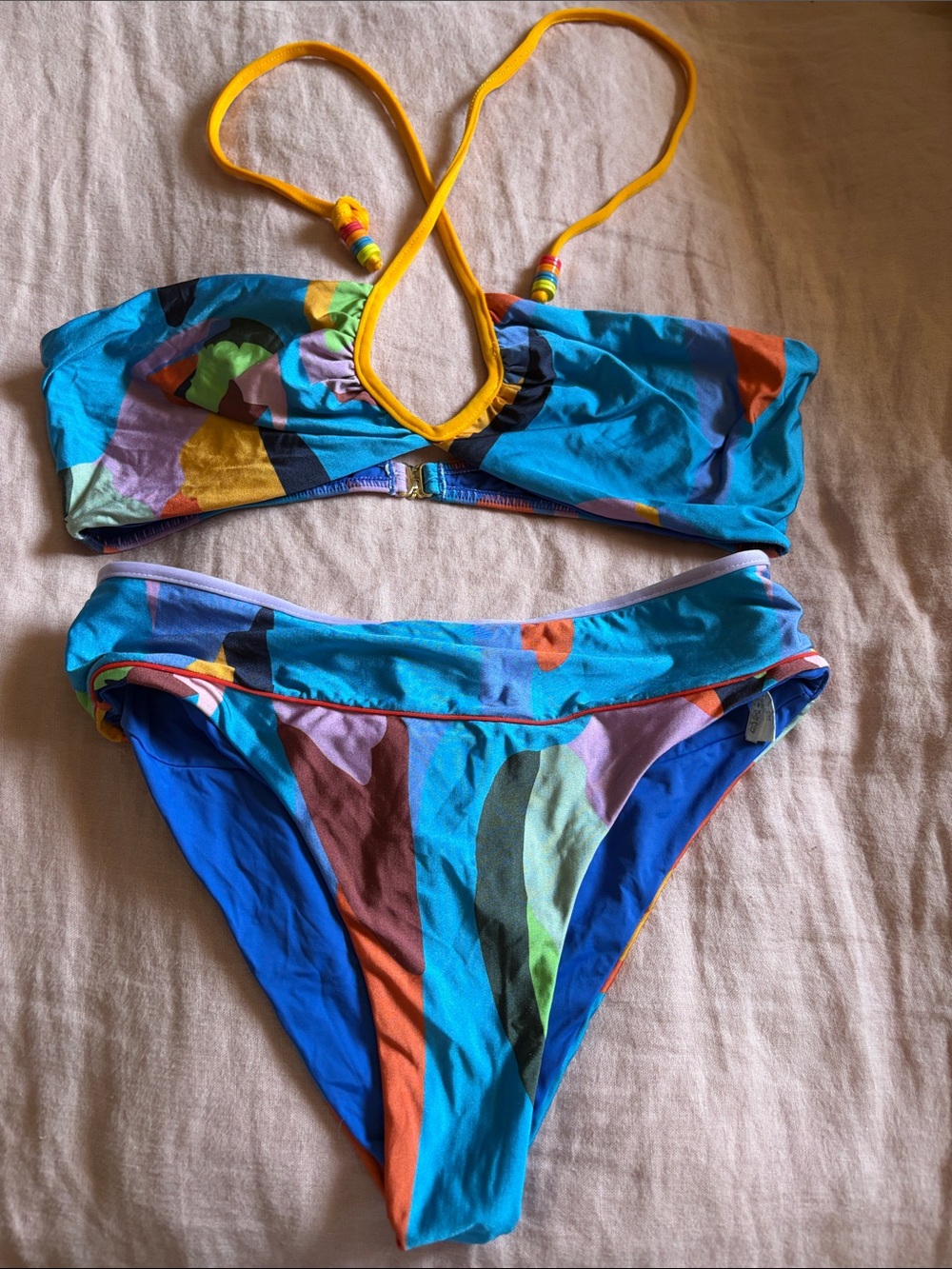 Colorful Abstract Print Bikini Set